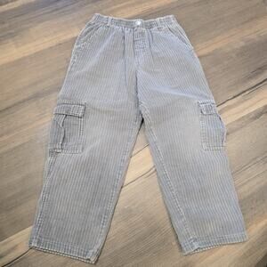 Vintage Healthtex Boys Girls Gray Corduroy Carpenter Elastic Waist Pants Size 6